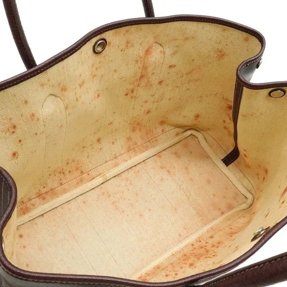 Hermes Garden Party PM Amazonia Tote Bag Authentic Beautiful Bordeaux Color - Picture 6 of 9